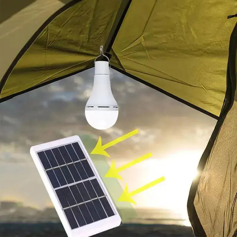 7W Solar Light Waterproof USB Charged Hanging Emergency Sunlight Powered Lamp Outdoor Indoor House Solar Bulb Light Solar Panels tableandwalllamps