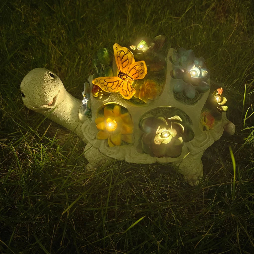 Handicrafts Turtle Garden Ornament With Solar Night Light Outdoor Decor Solar Night Light Ornaments tableandwalllamps