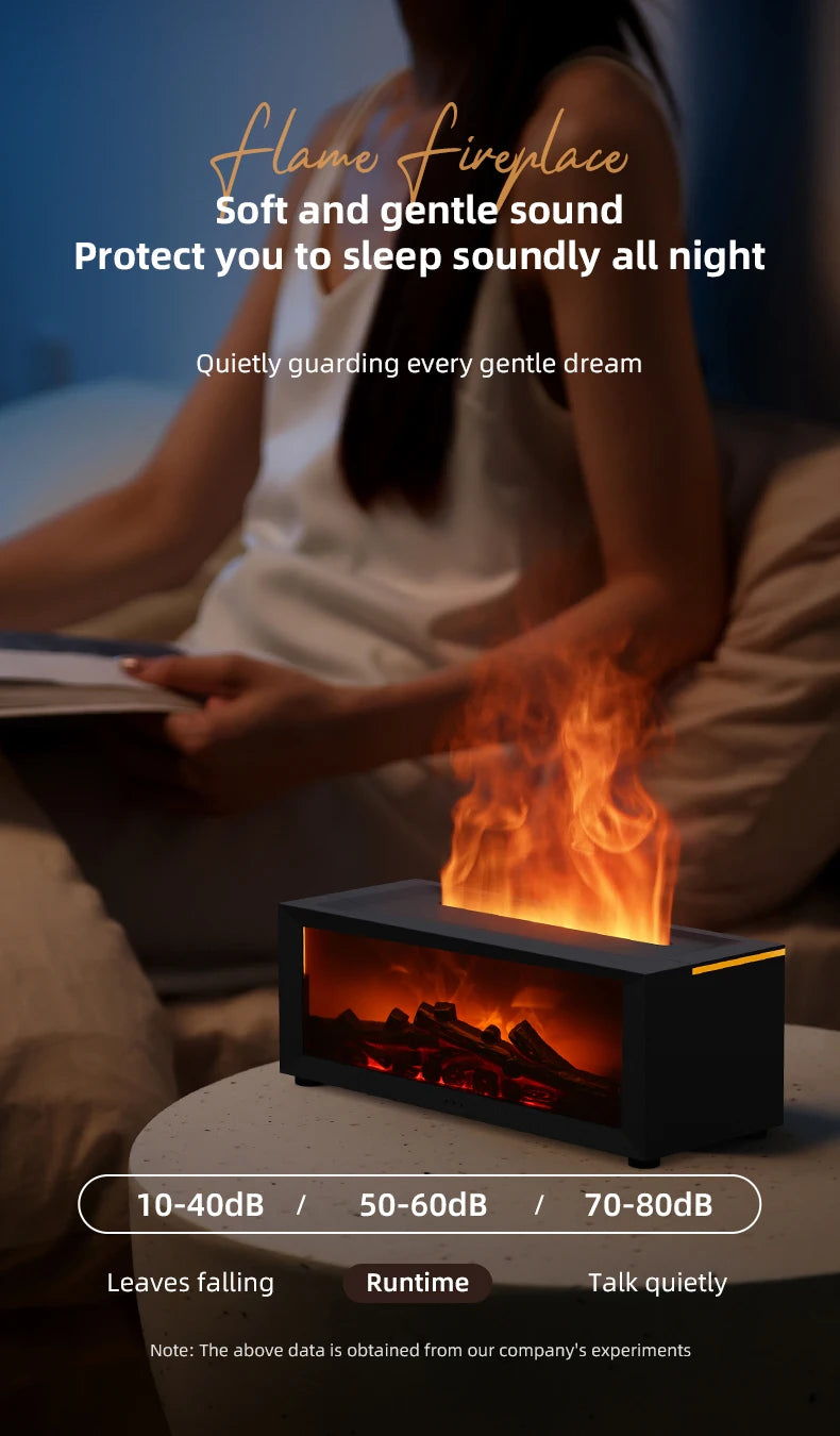 2024 New Creative Fireplace Aroma Diffuser 150ml Colorful Flame Air Humidifier with Remote and Waterless Auto Off for Home Room tableandwalllamps