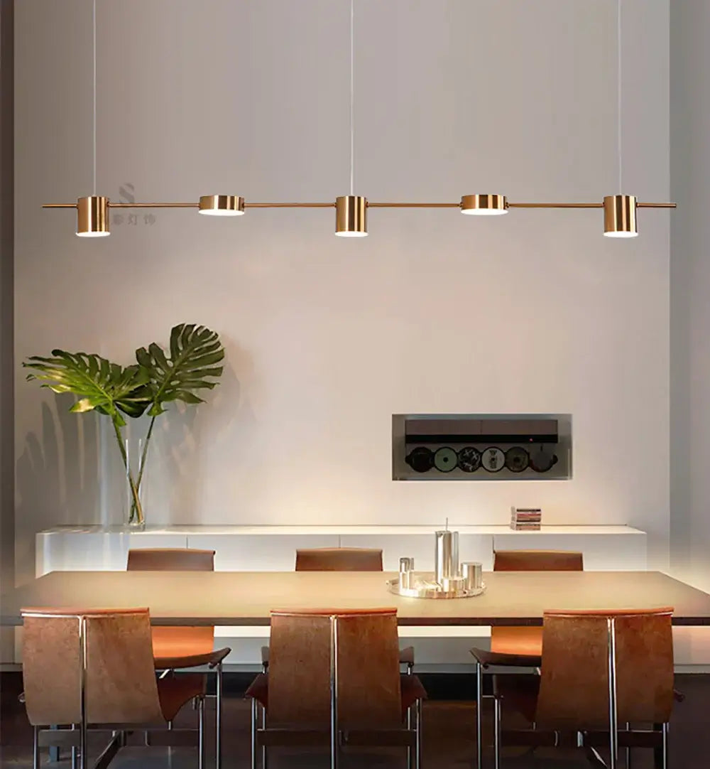 Modern Minimalist Pendant Light LED Strips Hanging Lamp Luxury Chandelier Lighting Fixture for Kitchen Bar Dining Room Table