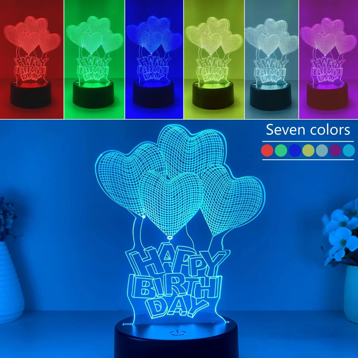 1pc balloon house 3D night light, mood mood light, USB soft light with sleeping light, holiday gift table light. tableandwalllamps