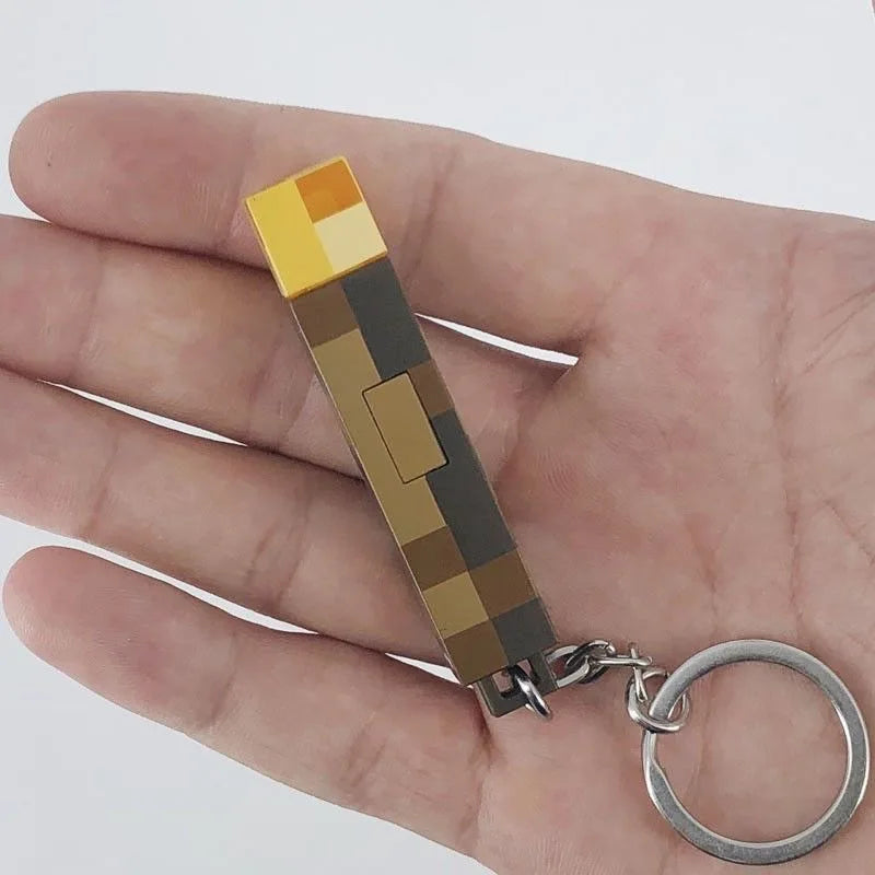 Minecraft Anime Game Pendant Torch Props Game Student Glow Keychain Creativity Male Child Key Ring Birthday Gift tableandwalllamps