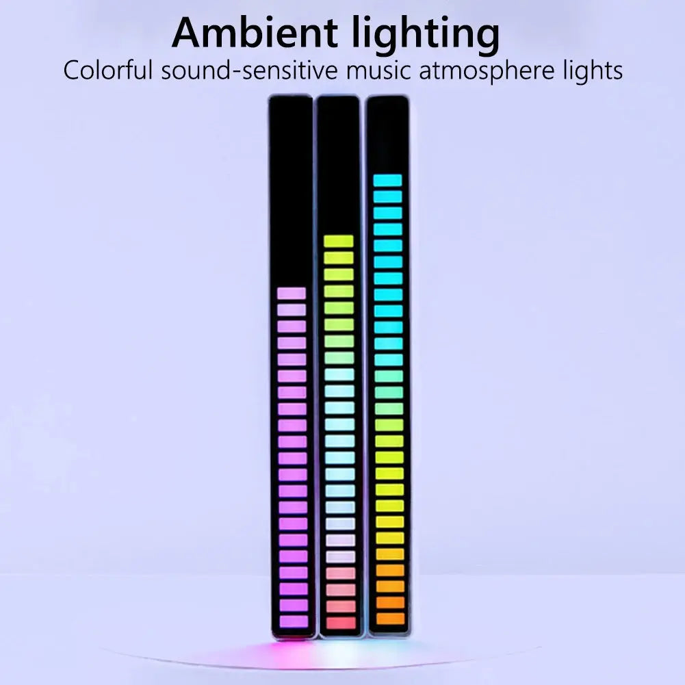 Smart RGB Symphony Sound Control LED Light Music Rhythm Ambient Pickup Lamp App Control For Compute Gaming Desktop Decor tableandwalllamps