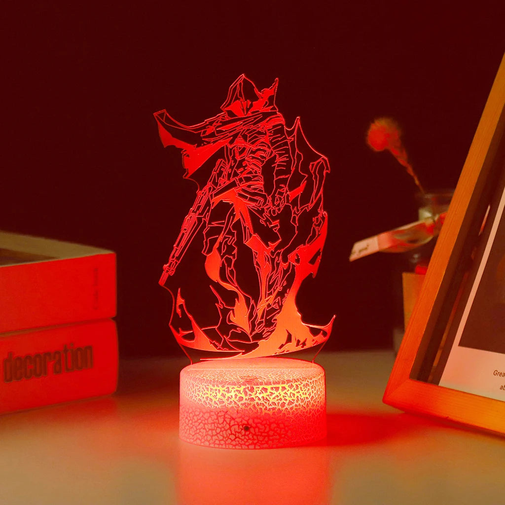 Omen Valorant Game Figure Acrylic Board Luminous Base For Kid Home Room Night Light Anime Led 3D Lamp Christmas Decor Gift Viper tableandwalllamps