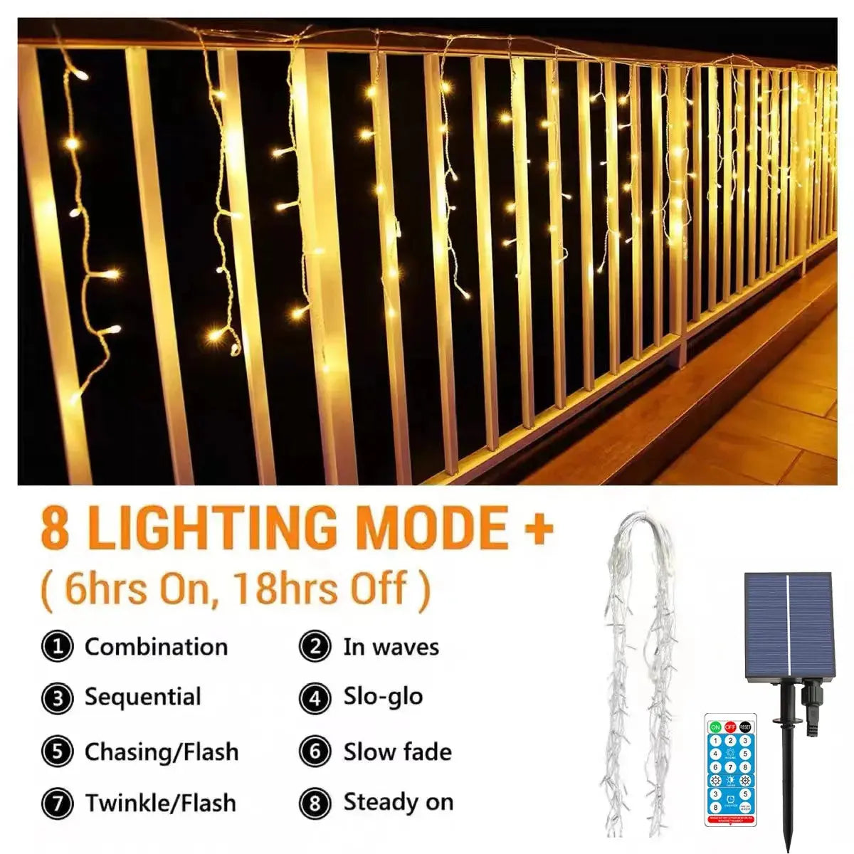 Solar Outdoor Light Garland Christmas Decorations 2023 Street Garland 8 Modes Festoon Led Light String with Remote Control tableandwalllamps