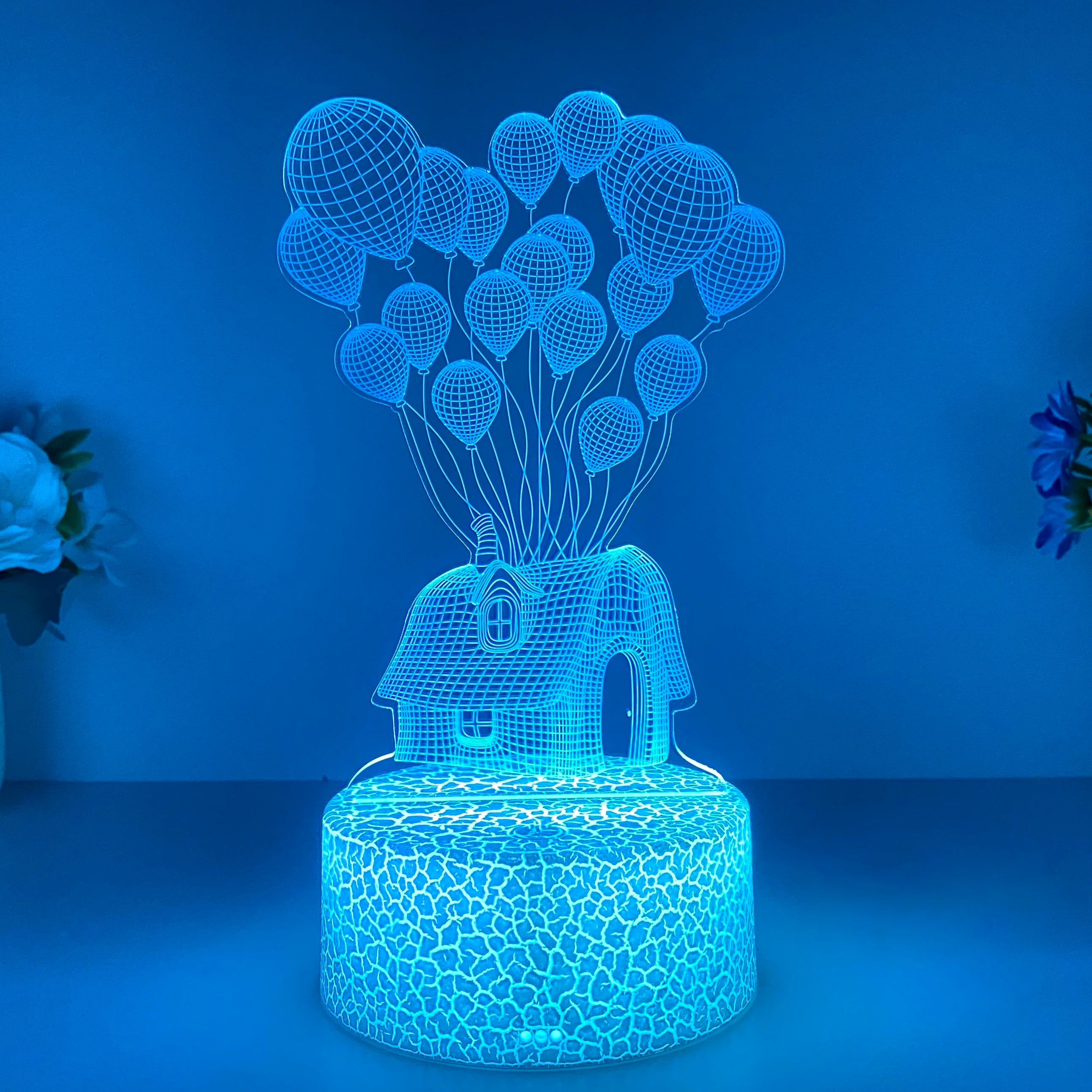 1pc balloon house 3D night light, mood mood light, USB soft light with sleeping light, holiday gift table light. tableandwalllamps