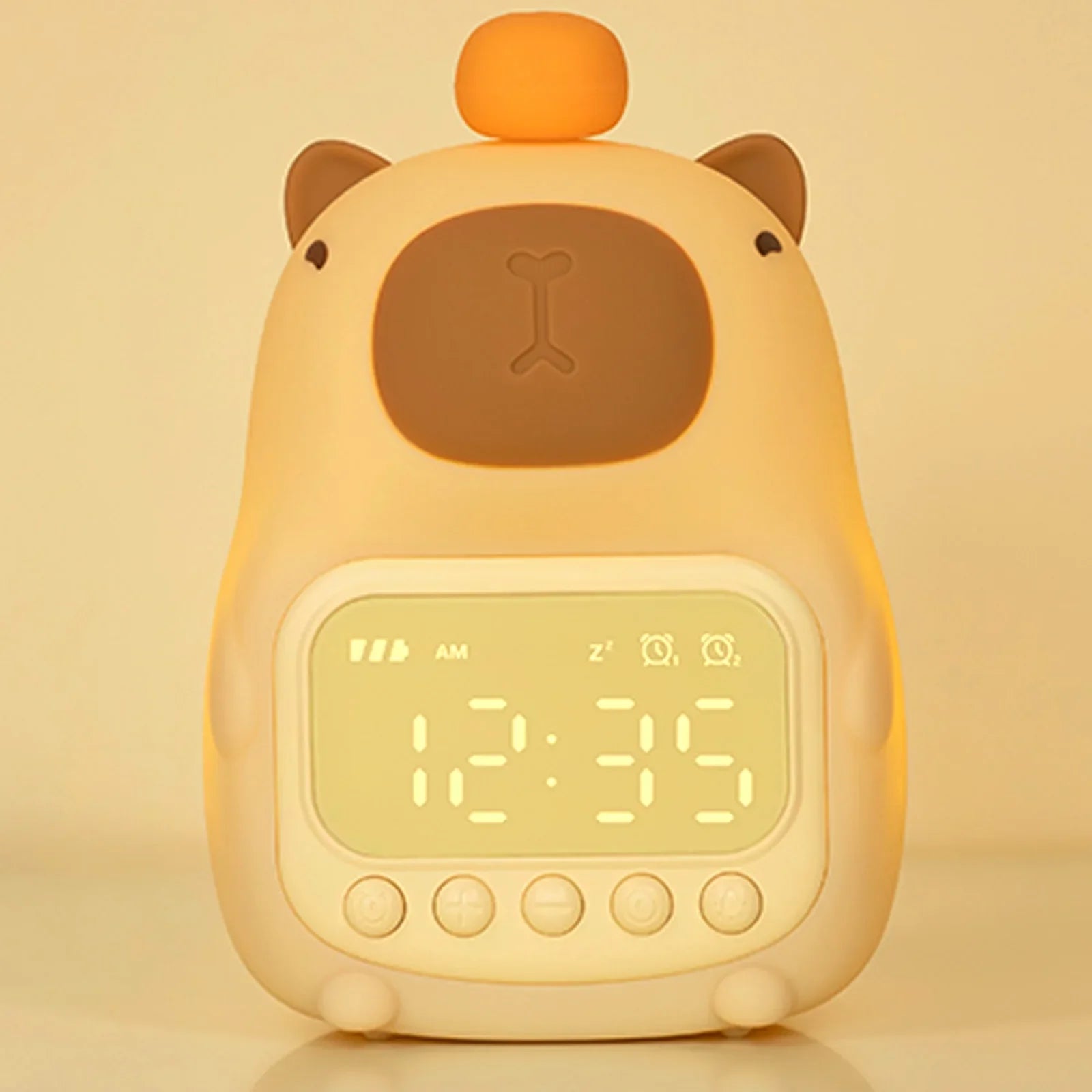 Cute Capybara Night Light Rechargable Digital Alarm Clock Night Lamp Touch Snooze Desktop Table Light for Gift tableandwalllamps