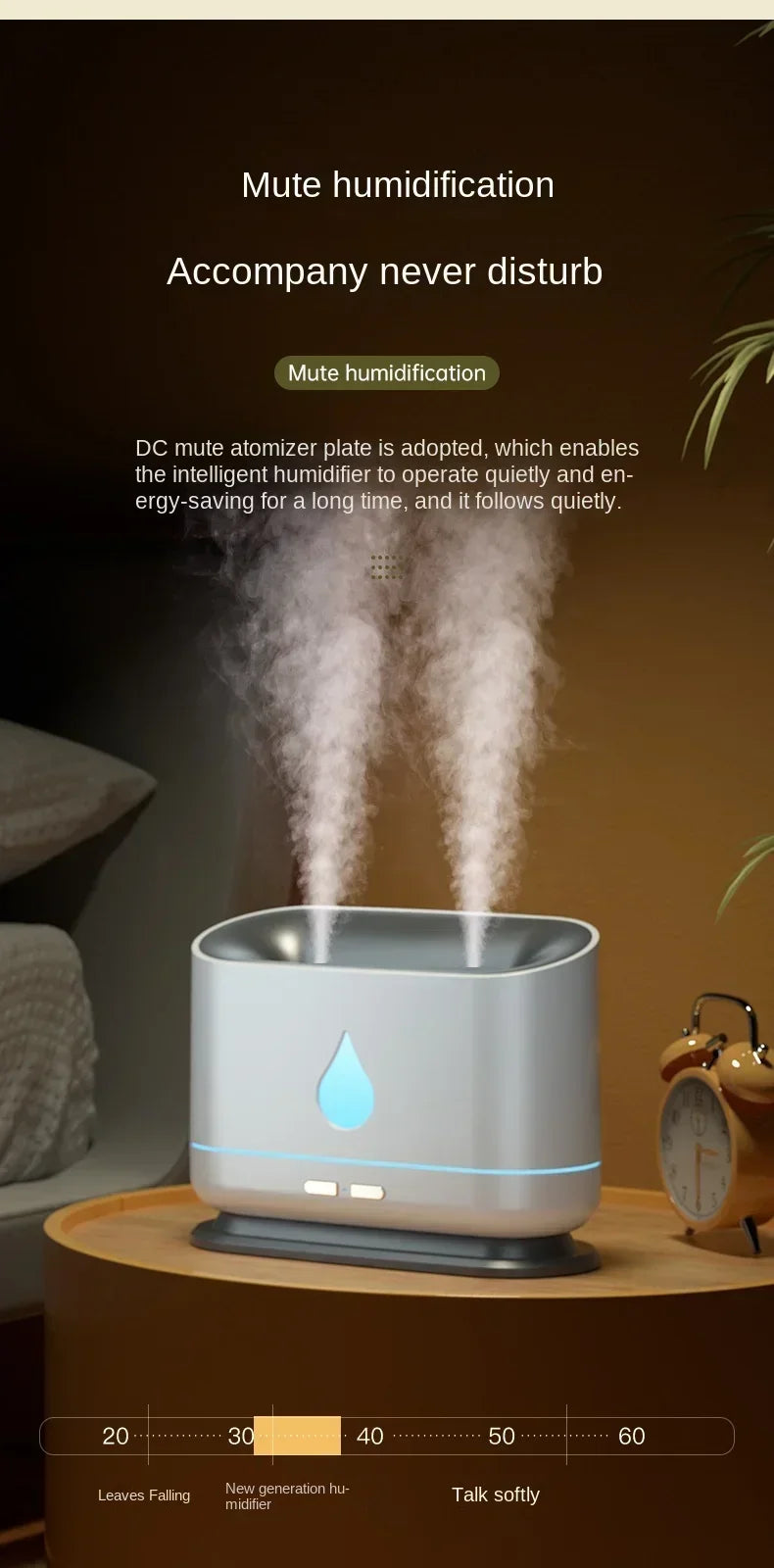 1000ML Ultrasonic Air Humidifier Aromatherapy Humidifiers Diffusers Wireless Double Spray Home Bedroom Essential Oils Diffuser tableandwalllamps