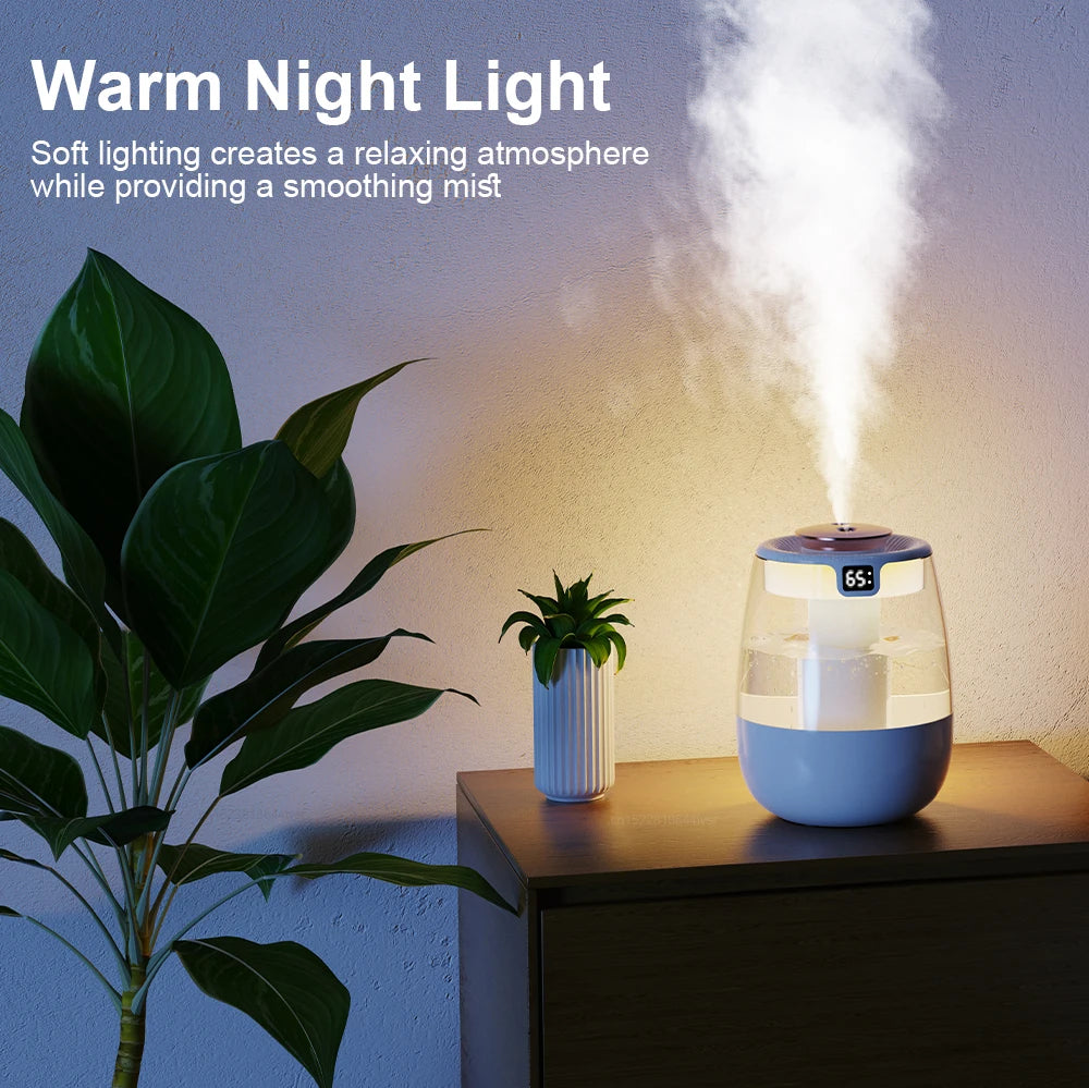 Air Humidifier 1300ML Aroma Humidifier Double Spray Port Essential Oil Diffuser USB Water Humidifier with Light for Home Office tableandwalllamps