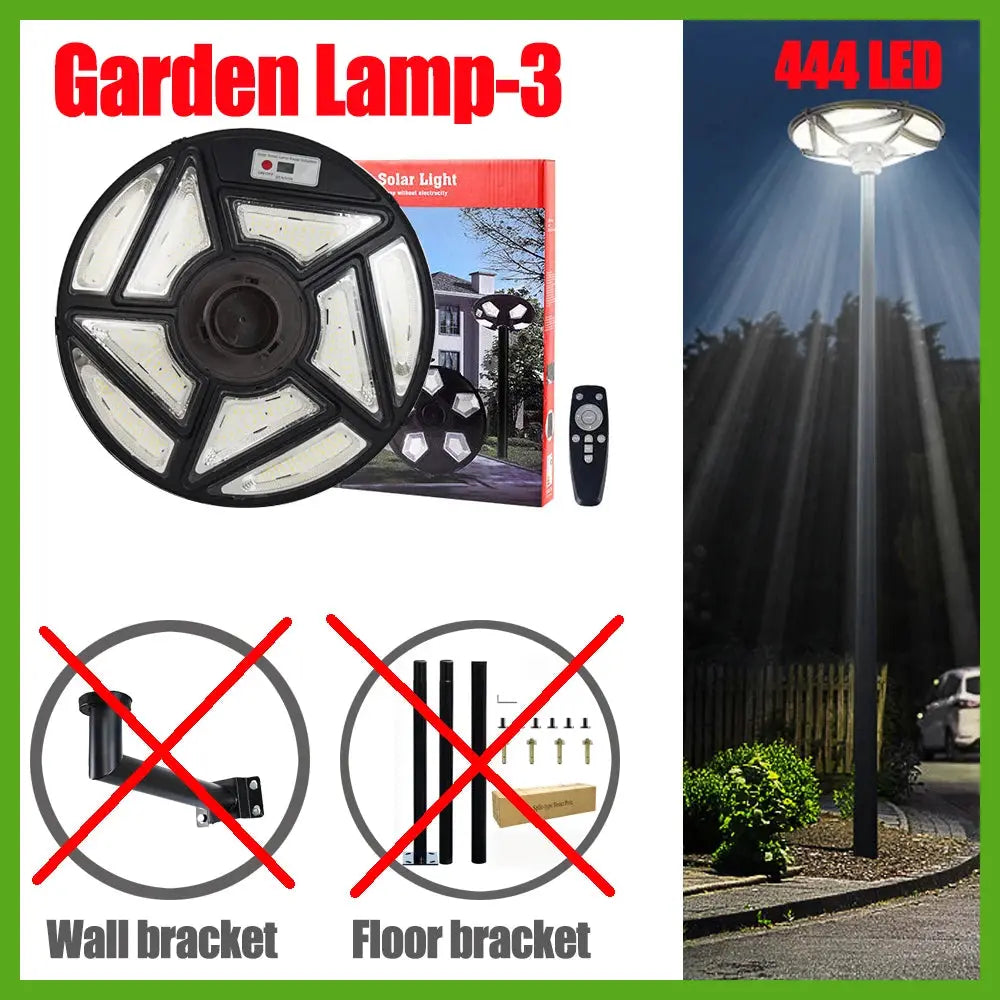 Solar Garden Lights Outdoor Waterproof with Motion Sensor and Remote Solar Street Lamp Security Lights for Parking Yard tableandwalllamps