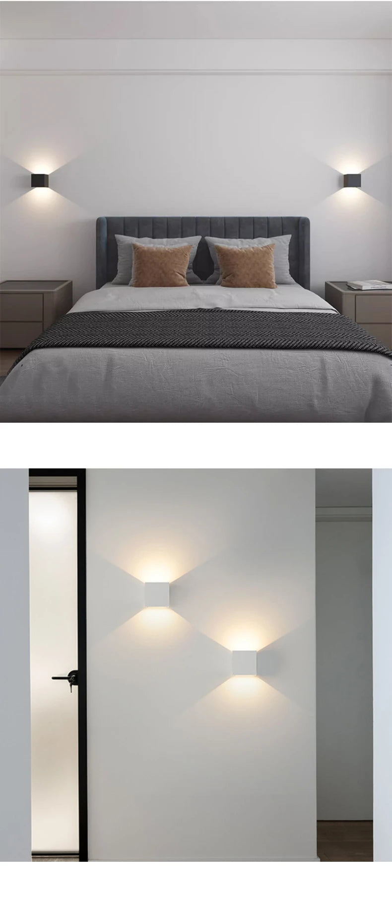 Interior LED Wall Light Human Body Motion Sensing USB Recechargeable Wall Lamp Cordless Night Lights For Bedroom Bedside Sconces tableandwalllamps