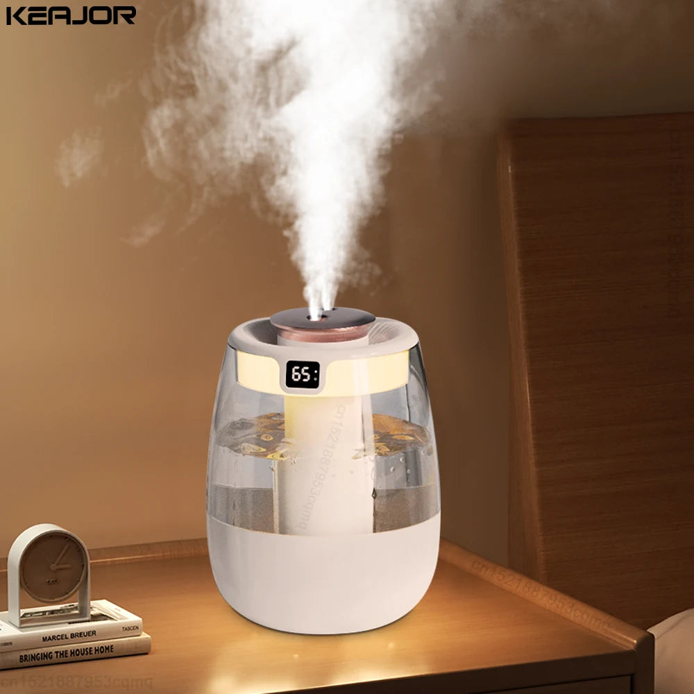 Air Humidifier 1300ML Aroma Humidifier Double Spray Port Essential Oil Diffuser USB Water Humidifier with Light for Home Office tableandwalllamps