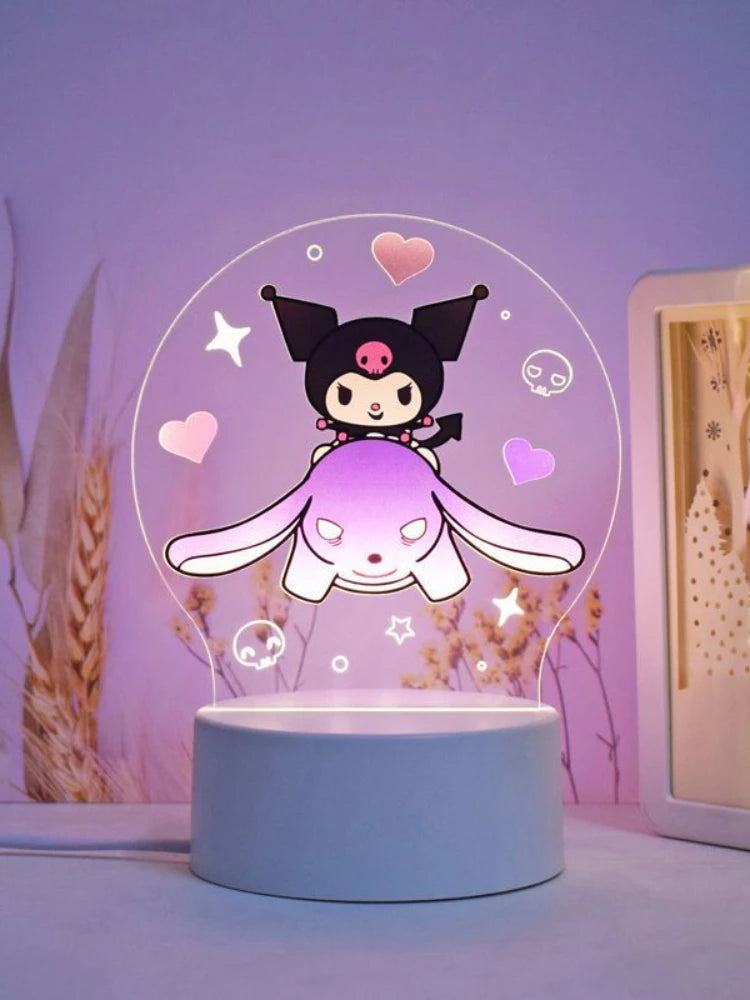 Sanrio Hello Kitty Kuromi My Melody Cinnamoroll Night Light Birthday Girl Valentine's Day Girlfriend Creative Lighting Led Lamp tableandwalllamps