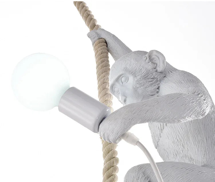 SANDYHA Nordic Resin Table Light Black White Monkey Led Desk Lamp for Bedside Children's Room Study Coffee Shop Decor Wall Lamps tableandwalllamps