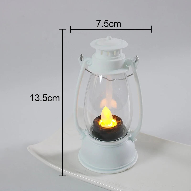 Calcifer Flameless Night Light Halloween Retro Decorative Candle Light Cartoon Anime Kerosene Lamp Bedroom Bedside Table Lamp tableandwalllamps