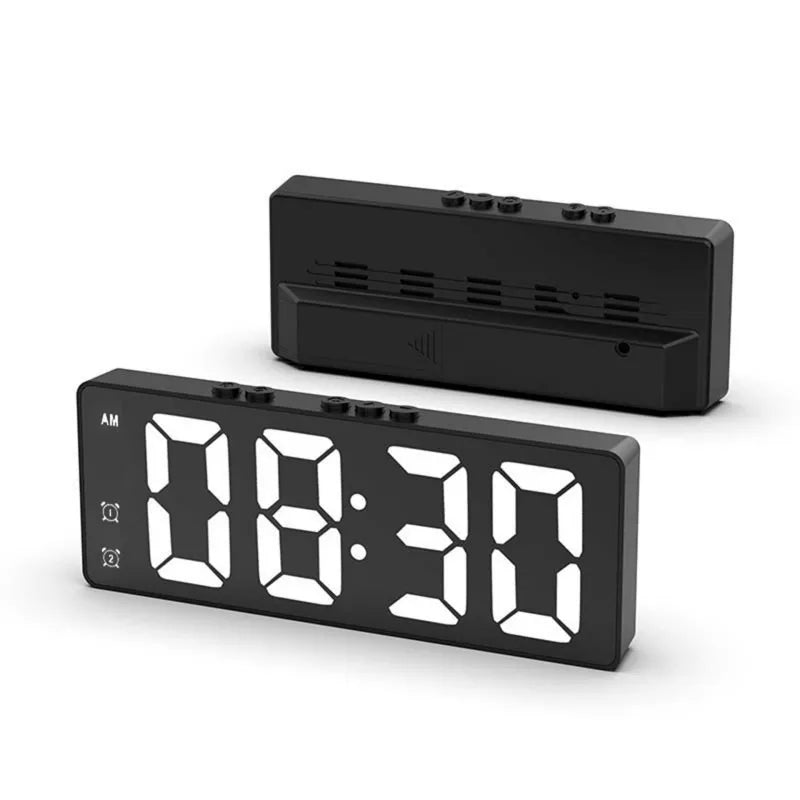 LED Alarm Clock Electronic Student Digital Clock Voice Control Dual Snooze 12/24H Dual Alarms Temperature Mute Table Clock tableandwalllamps