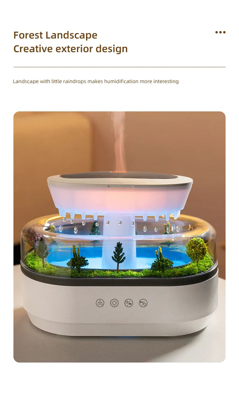 Micro Landscape Raindrop Aromatherapy Diffuser Essential Oil Aromatherapy Diffuser Colorful Gradient Ambient Light Mist Diffuser tableandwalllamps