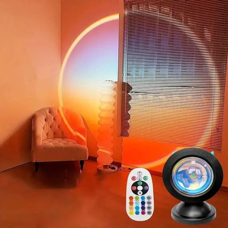 1pc-The new sunset light comes with earbuds and remote control in 16 colors Customized version tableandwalllamps