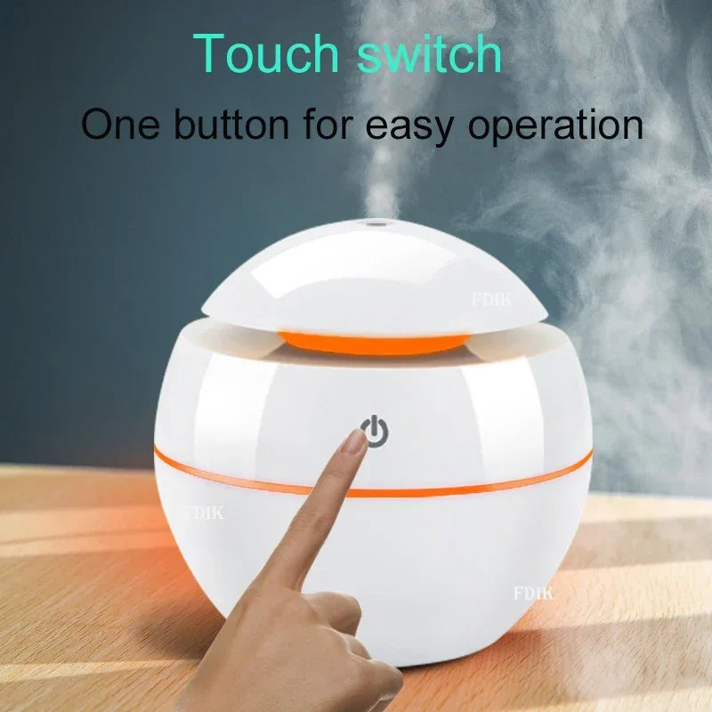 200ml USB Aroma Essential Oil Diffuser Ultrasonic Mini Humidifier Air Purifier 7 Color Change LED Night Light for Office Home tableandwalllamps