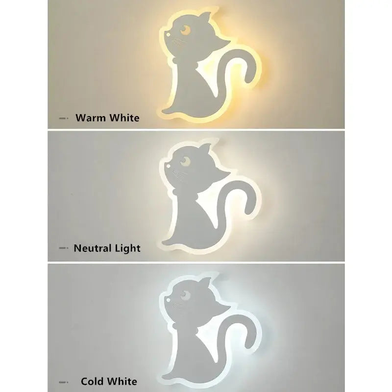 Children's room wall light Northern Europe modern simple creative male and female bedroom minimalist bedside lamp cat wall light tableandwalllamps