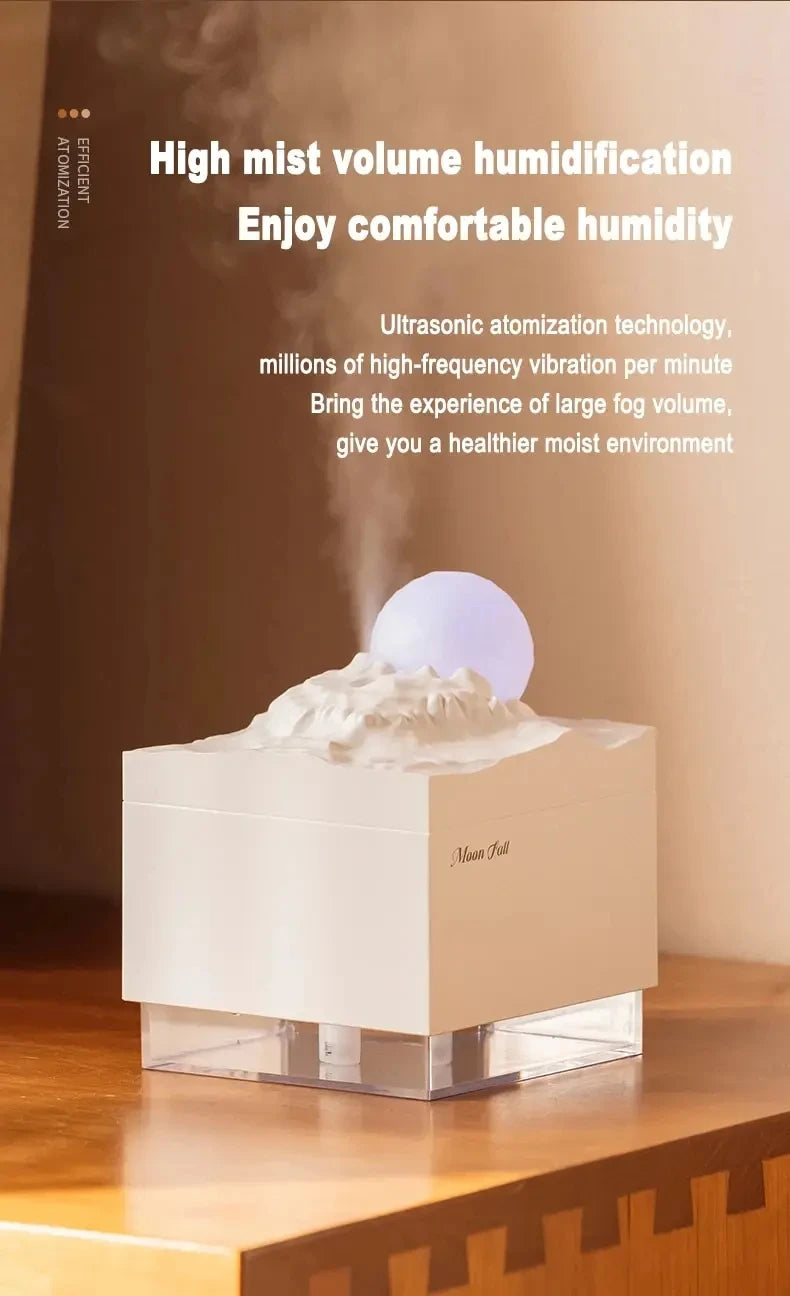 New Scent Diffuser Cool Mist Humidifiers LED Essential Oil Moon Lamp USB Air Humidifier Aroma Diffuser Night Light for Home Offi tableandwalllamps