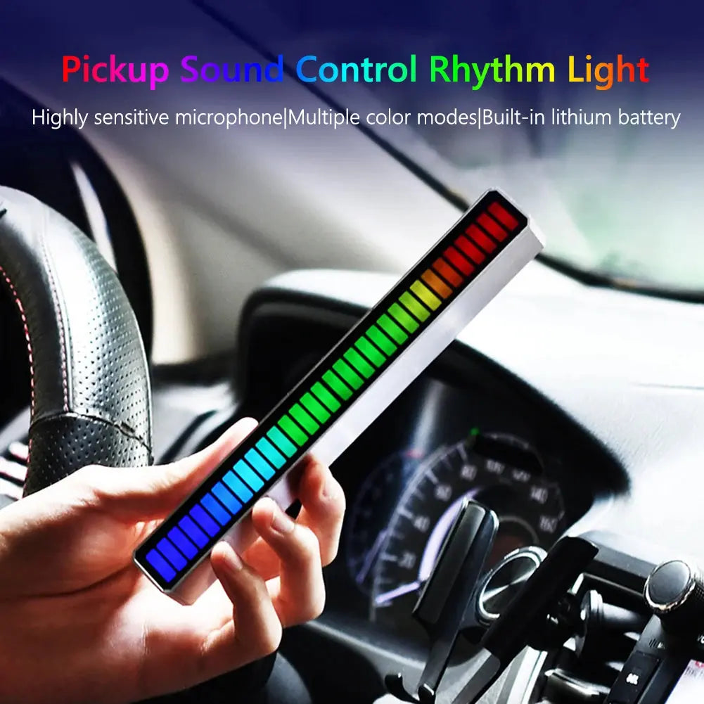 Smart RGB Symphony Sound Control LED Light Music Rhythm Ambient Pickup Lamp App Control For Compute Gaming Desktop Decor tableandwalllamps