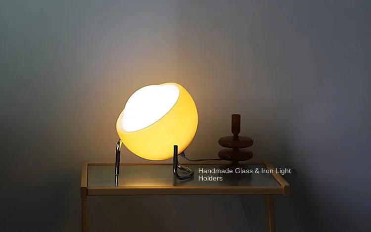 Contemporary Indoor Table Lamp Bedroom Bedside Living Room Glass Creative Decoration Desk Lamp Nordic LED Retro Night Lights tableandwalllamps