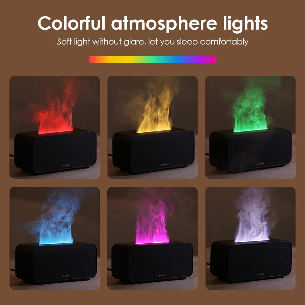 7 Colorful Flame Diffuser 120ml USB Air Humidifier Aromatherapy Essential Oil Diffuser Fragrance diffuser For Bedroom tableandwalllamps