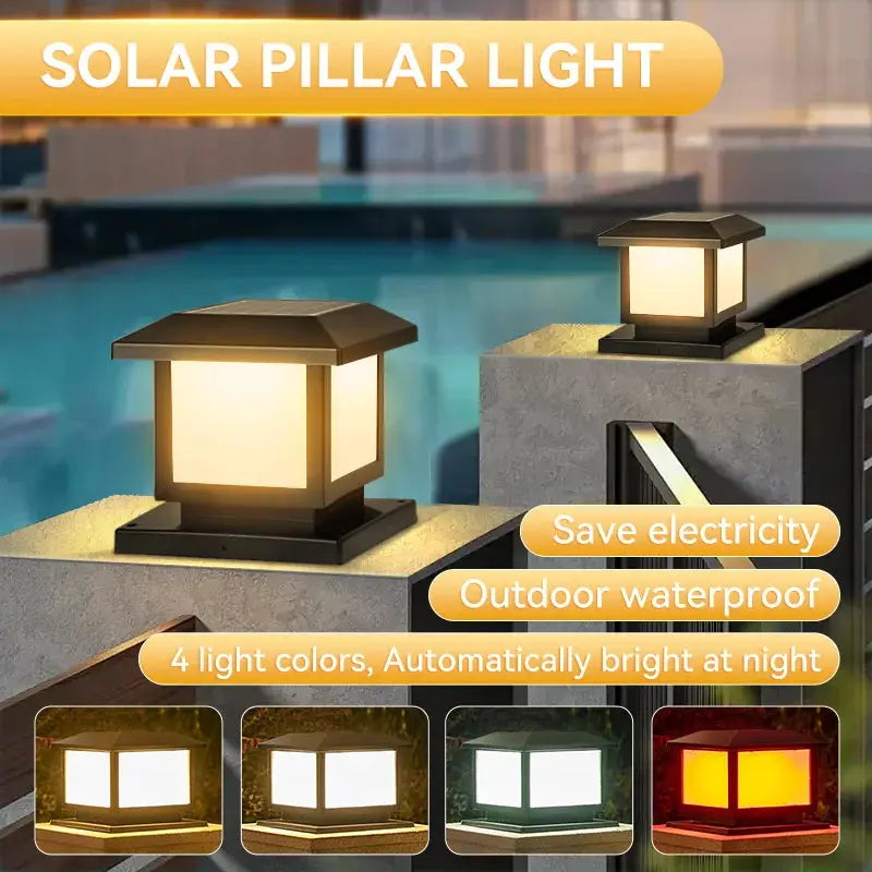 Solar Lights Outdoor Pillar Lamp Room Decor Vintage Led Home & Garden Parking Lot And Corridor Aisle Solar Waterproof Lighting tableandwalllamps