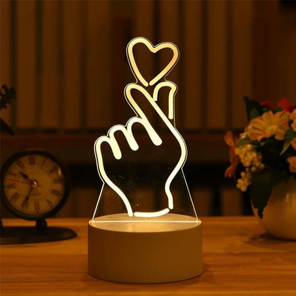 3D Lamp Acrylic USB LED Night Lights Neon Sign Lamp Xmas Christmas Decorations for Home Bedroom Birthday Decor Wedding Gifts tableandwalllamps