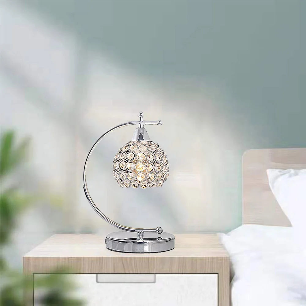 Modern Crystal Desk Table Lamp E27 Bedside Nightstand Light Crystal Bedside Home Decoration Indoor Lighting Room Night Lamp tableandwalllamps