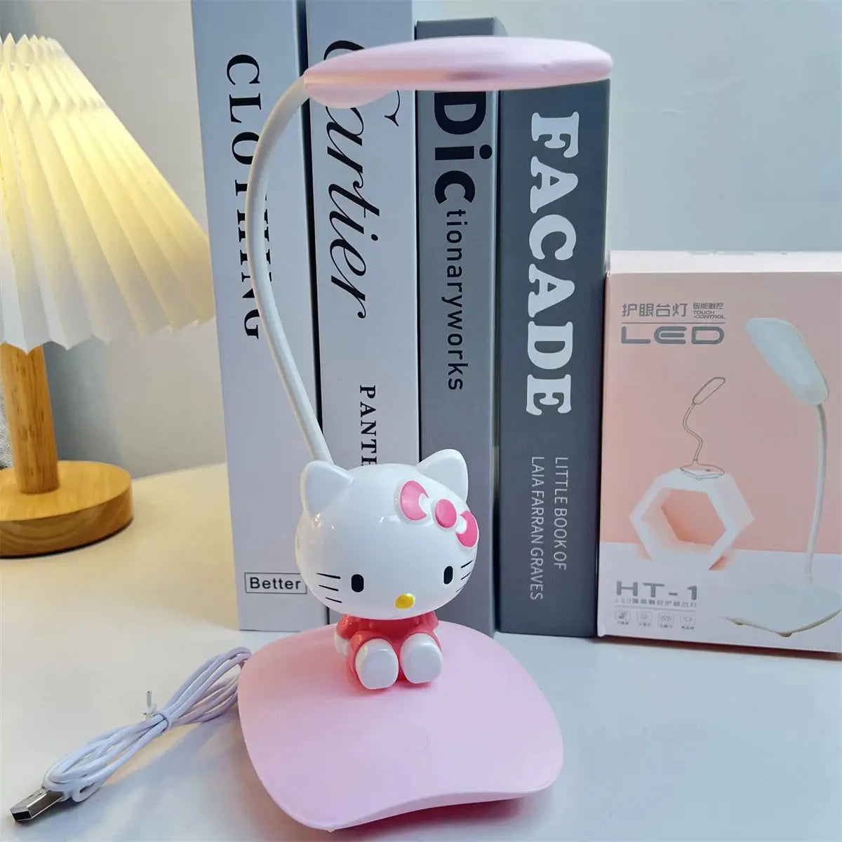 Sanrio Hellokitty Usb Night Light My Melody Kawaii Cartoon Bedroom Table Lamp Learning Eye Protection Lamp Ornament Cute Gift tableandwalllamps