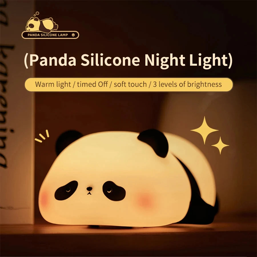 Cartoon Rechargeable Night Light Led Table Lamp Silicone Ghost Kiwi Panda Birthday Gift Baby Nursery Room Bedroom Nightlight tableandwalllamps