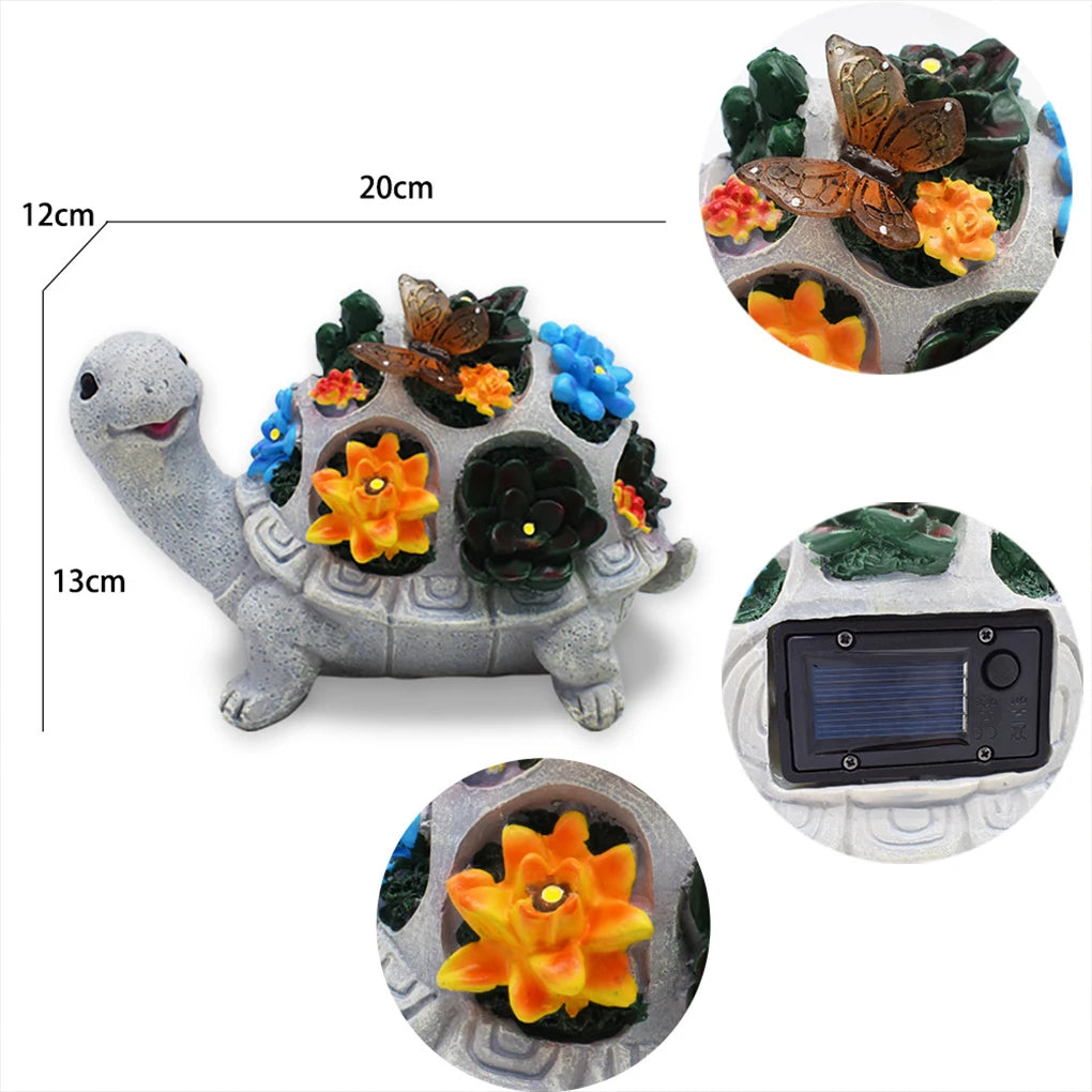 Handicrafts Turtle Garden Ornament With Solar Night Light Outdoor Decor Solar Night Light Ornaments tableandwalllamps