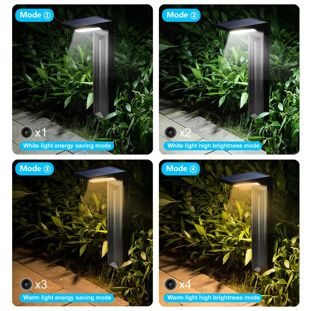 Solar Lights Outdoor Garden Decoration LED Solar Landscape Lights Waterproof Pathway Bollard Lawn Lights Yard Walkway Warm/White tableandwalllamps