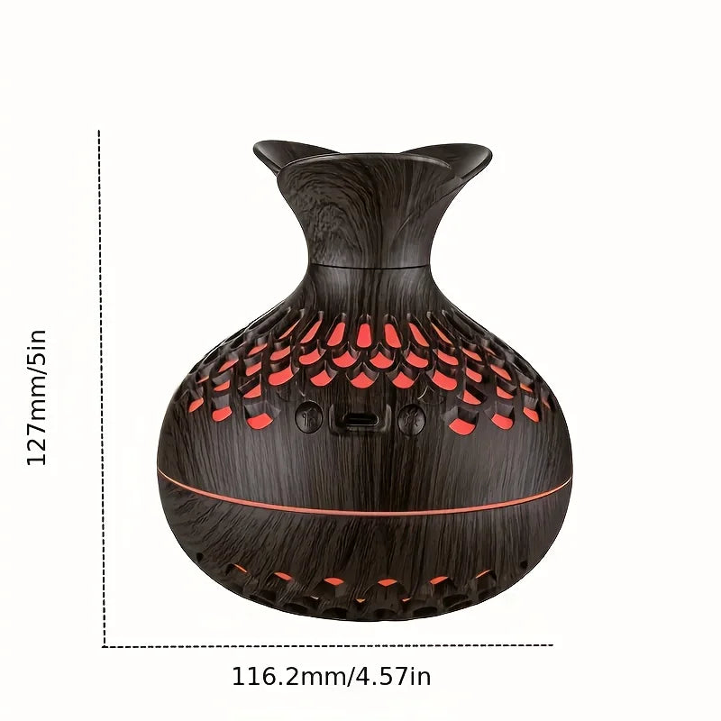 300ml wooden vase colorful light Cool Mist Air Humidifier Aromatherapy essential oil Diffuser usb mini Humidificador tableandwalllamps