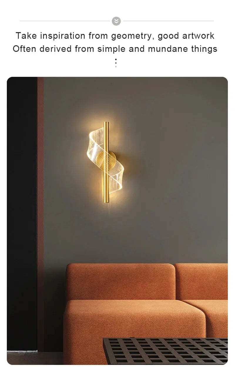 Nordic Spiral LED Pendant Lights Bedside Hanging Lamp Indoor Lighting Bedroom Living Room Home Decoration Modern Acrylic Light tableandwalllamps