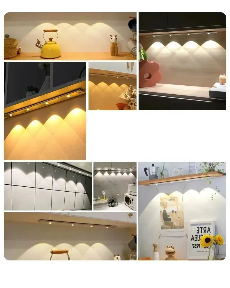 LED Bar Light Motion Sensor USB Rechargeable Cabinet Light For Kitchen Bedroom Wardrobe Lighting 20/30/40/50cm Cabinet Light tableandwalllamps