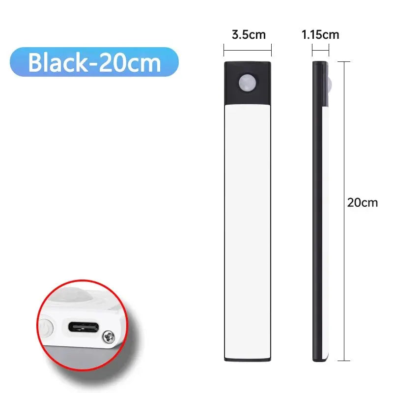 LED Cabinet Light USB Type-C Rechargeable Motion Sensor Led Lamp for Kitchen Wardrobe Cabinet Lighting 20cm/30cm/40cm/50cm/60cm tableandwalllamps