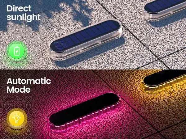 RGB Solar Step Lights Outdoor Solar Path Garden Light Waterproof IP68 Solar Deck Lamp Decoration for Patio Stair Fence Courtyard tableandwalllamps