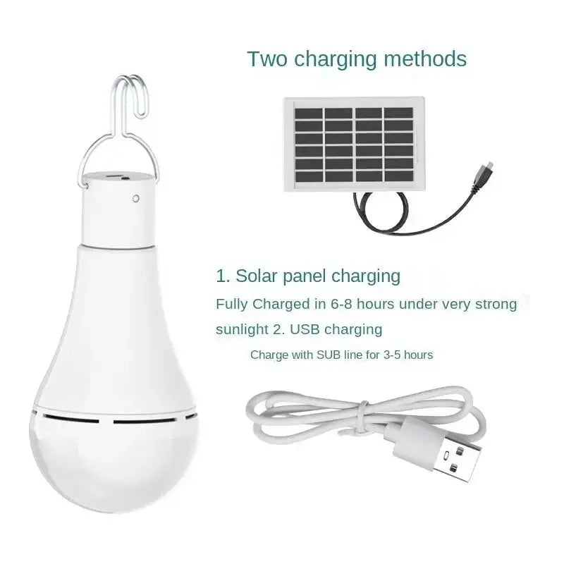 7W Solar Light Waterproof USB Charged Hanging Emergency Sunlight Powered Lamp Outdoor Indoor House Solar Bulb Light Solar Panels tableandwalllamps