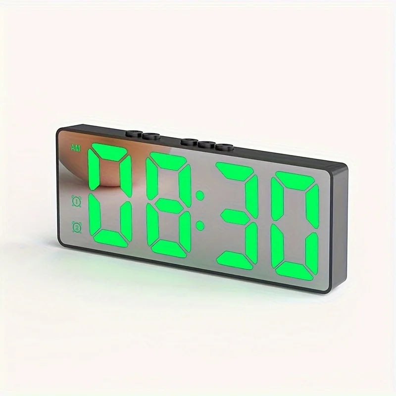 LED Alarm Clock Electronic Student Digital Clock Voice Control Dual Snooze 12/24H Dual Alarms Temperature Mute Table Clock tableandwalllamps