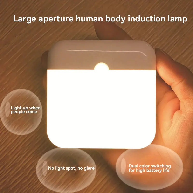 Xiaomi LED Night Light,Human Motion Sensor Lamp USB C Rechargeable Light, Wireless LED Wall Lamp For Stairs Closet Kitchen Bed  tableandwalllamps