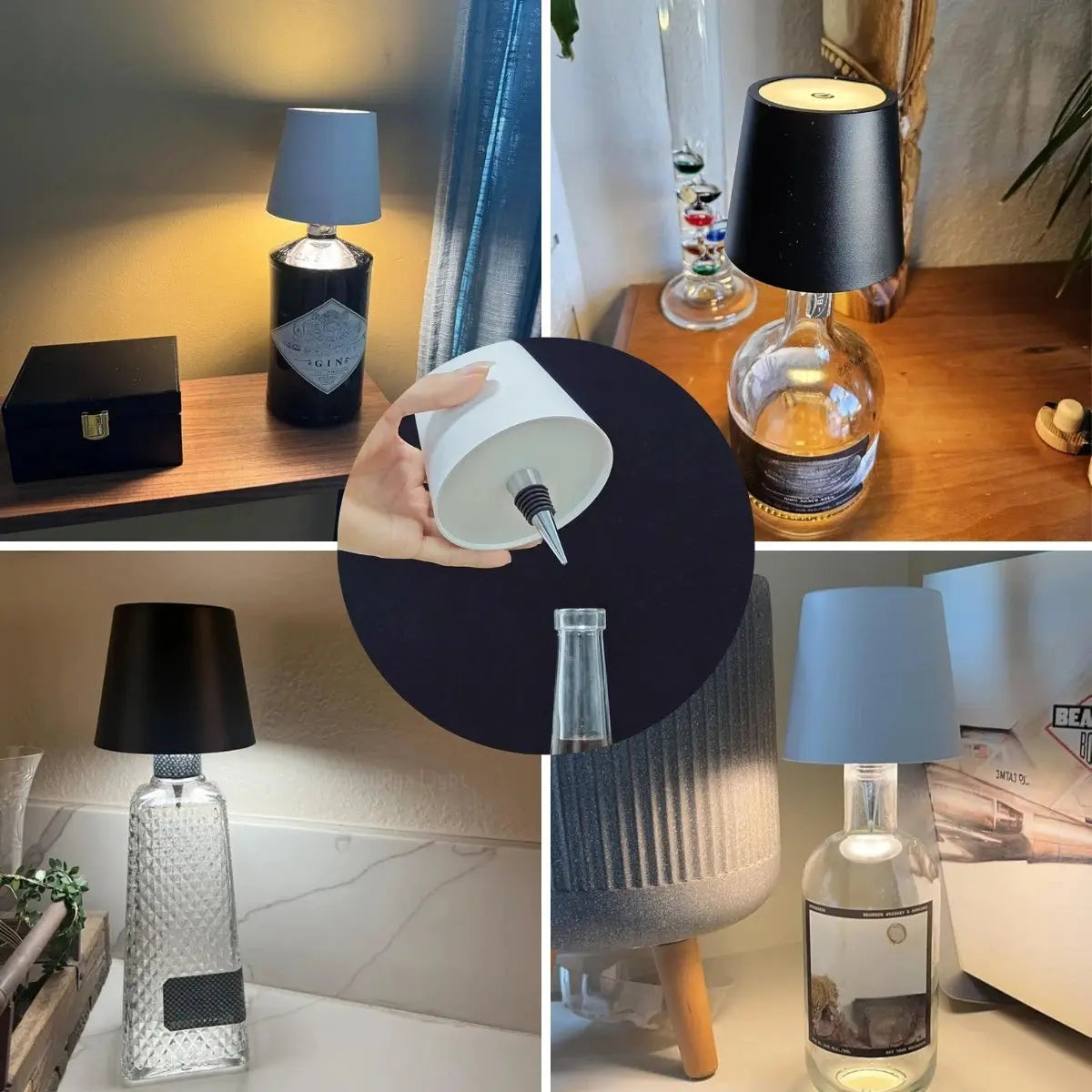 Bedroom Lamp USB Rechargeable LED Touch Light Lighting 3colors Wireless Wine Bottle Night Light For Bar Restaurant Table Lamp tableandwalllamps