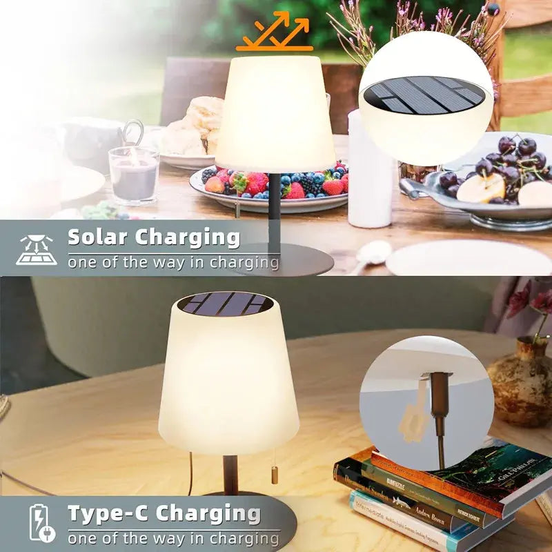 Portable LED Cordless Table Light Rechargeable Battery operated Desk lamp Night Light with Metal Outdoor Lamp for Table or Patio tableandwalllamps