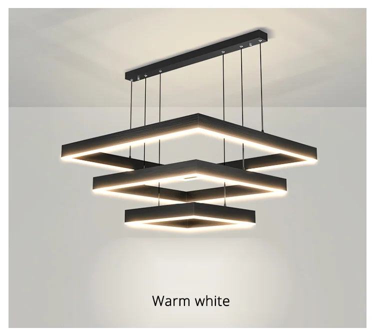 New modern Ceiling chandelier living room concise pendent lamp  dining room square Nordic lamps led Ceiling living room lights