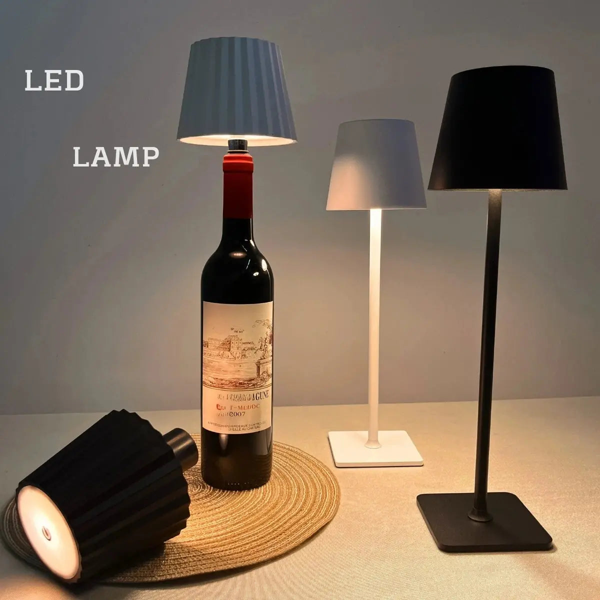 Bedroom Lamp USB Rechargeable LED Touch Light Lighting 3colors Wireless Wine Bottle Night Light For Bar Restaurant Table Lamp tableandwalllamps