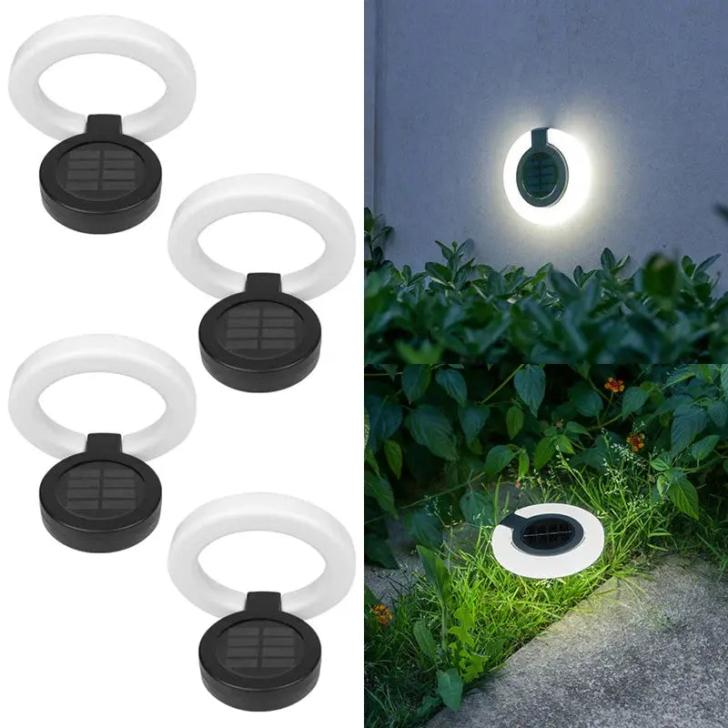 4Pack Solar Outdoor Lights,Waterproof LED Atmosphere Light,Warm white wall lamp,for Garden Fence Buried Lawn Porch Walkway Decor tableandwalllamps