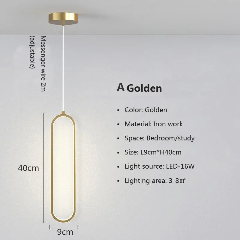 Modern Minimalist LED Pendant Light Chandelier For Bedroom Restaurant Living Room Gold Black Hanging Lamps Decoration Led Lustre