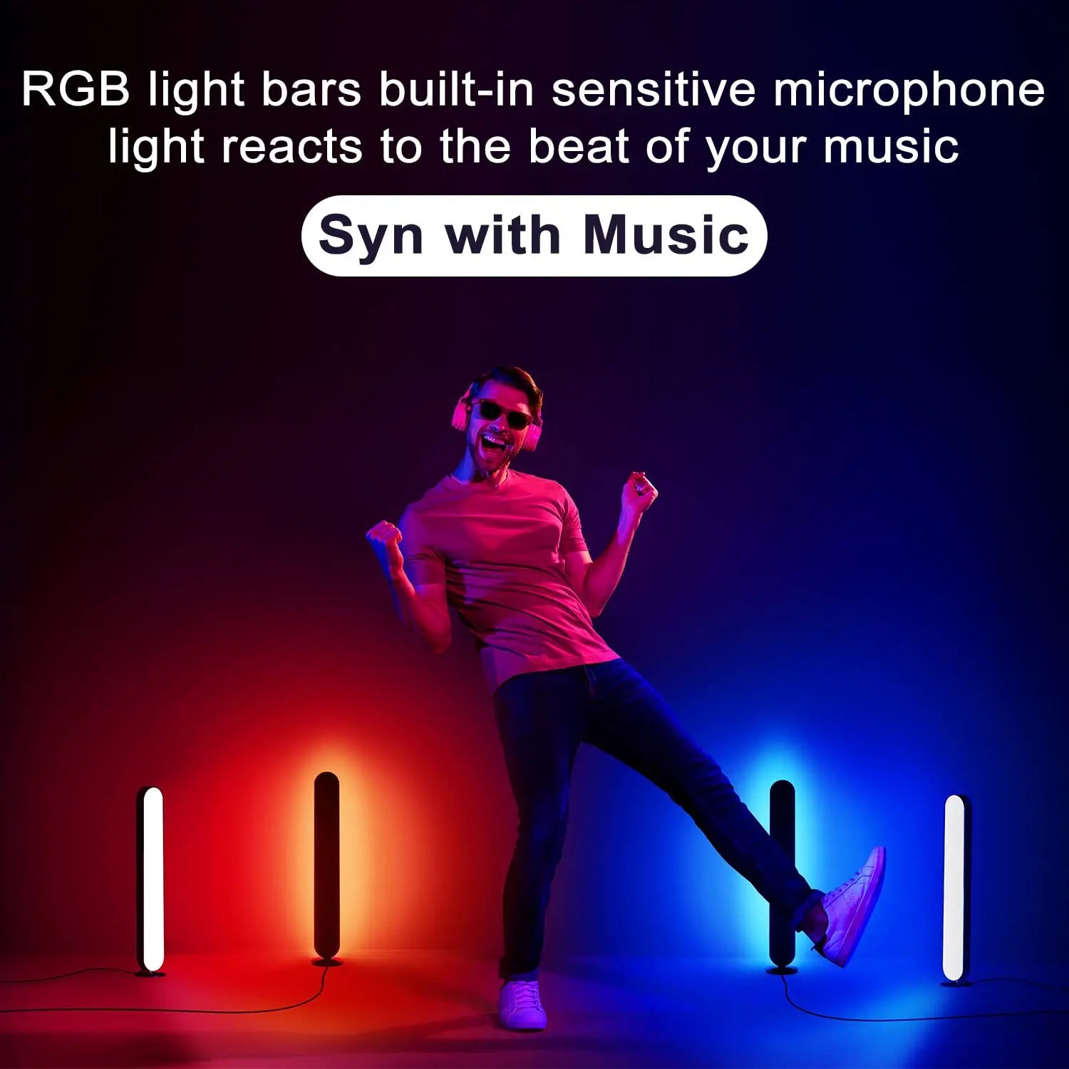 2pcs LED Night Light RGB Ambient Lights with Remote Control For Gaming TV Room Bedroom Decoration Bar Music Rhythm Symphony Lamp tableandwalllamps